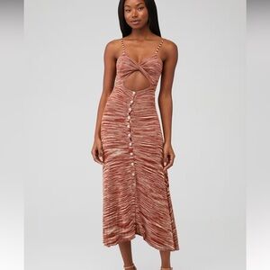NWOT for love and lemons Brown Cutout Midi Dress